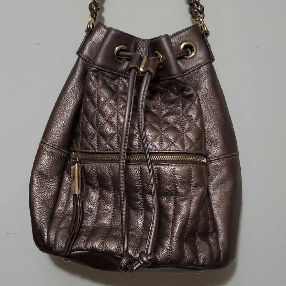 B.MARKOWSKY Gunmetal Leather Bucket Shoulder Bag